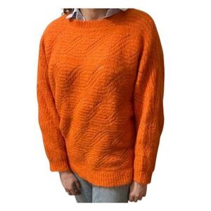 Monoprix Femme French wool alpaca blend sweater orange L